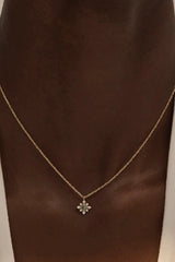 With Grace, I Rise Necklace by By Charlotte – 18k gold vermeil necklace with green tourmaline floral pendant and cubic zirconias.