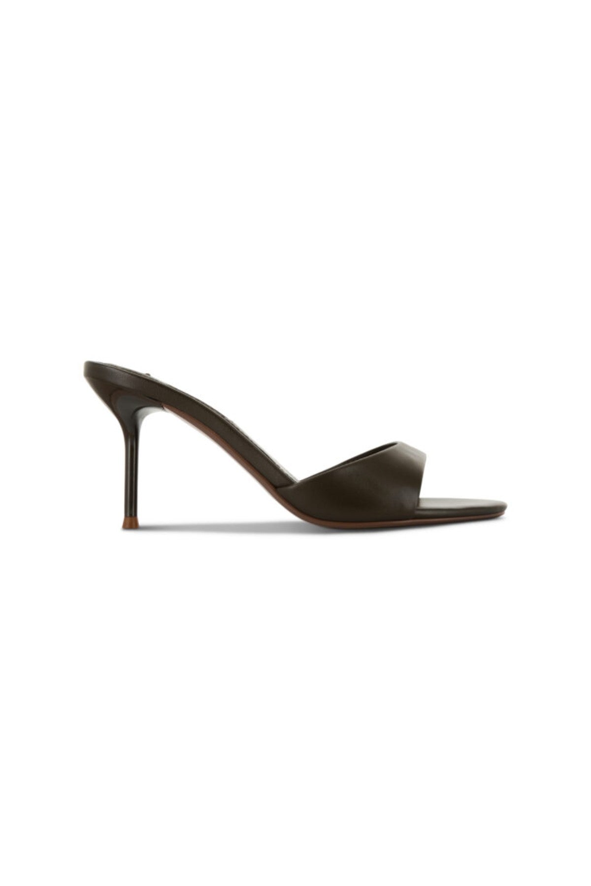 Wren III Heels by Senso – espresso kid leather slip-on heels with a rounded toe and 80mm heel, perfect for polished day-to-night outfits.