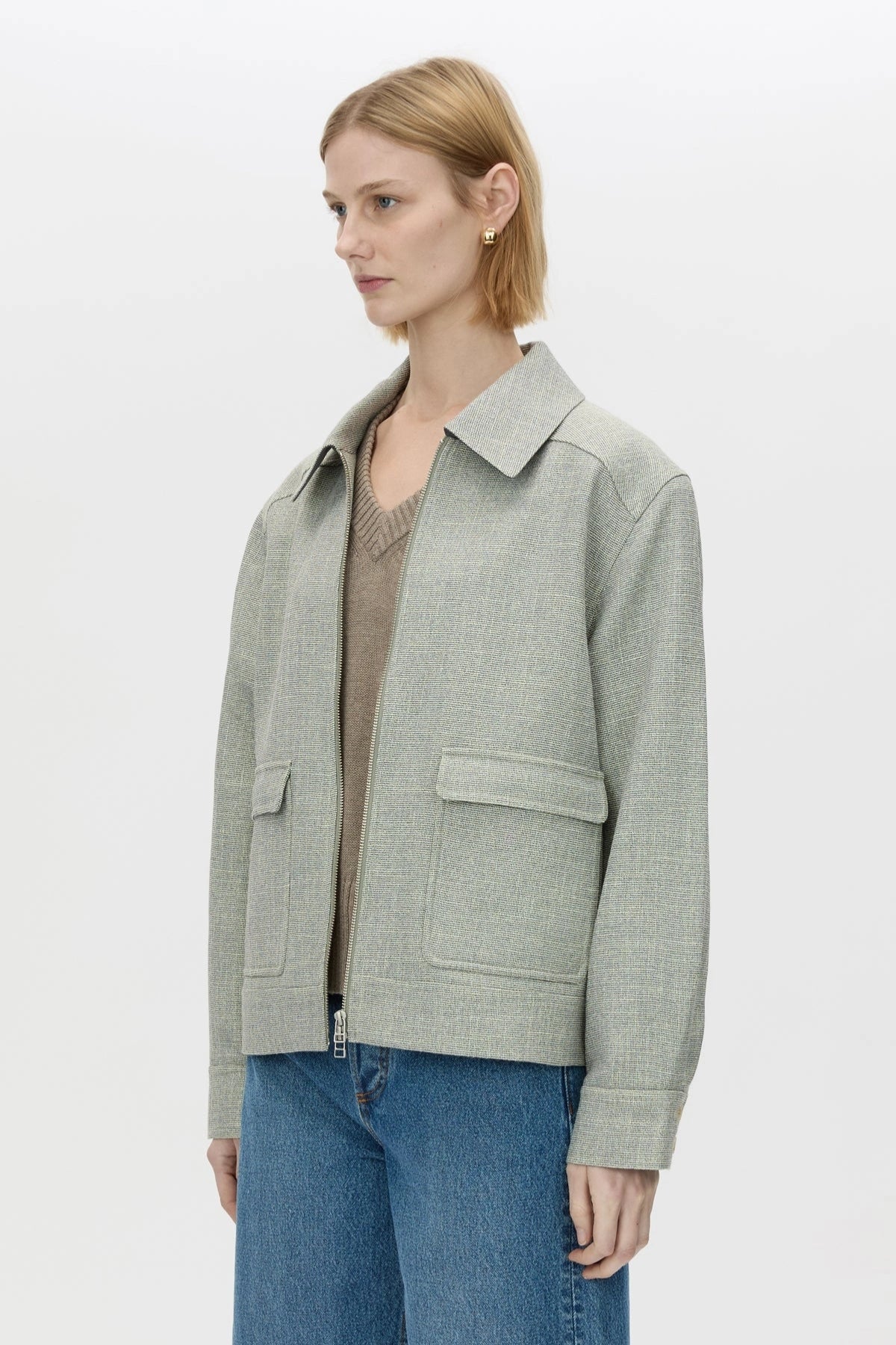 Wright Collared Jacket by Camilla and Marc, cotton-blend jacket with boucle collar and tailored utility style, a trendy polished piece perfect for layering.
