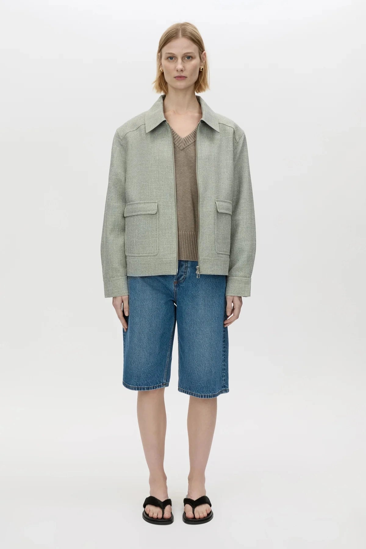 Wright Collared Jacket by Camilla and Marc, cotton-blend jacket with boucle collar and tailored utility style, a trendy polished piece perfect for layering.