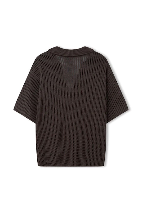 Zulu & Zephyr | Charcoal Cotton Crochet Shirt | Girls with Gems