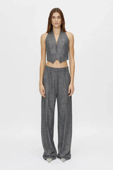 Zazu Cropped Vest Top by Camilla and Marc in charcoal marle, cropped halter-neck wool blend with versatile layering design.