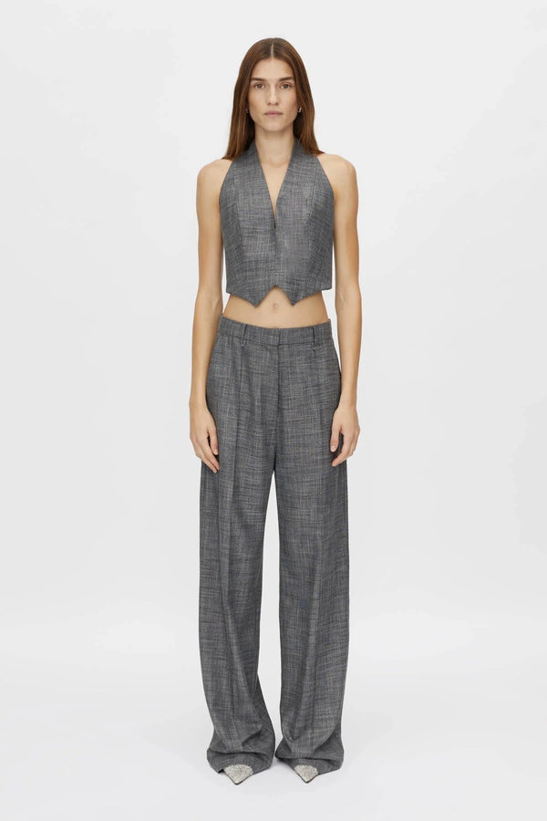 Zazu Cropped Vest Top by Camilla and Marc in charcoal marle, cropped halter-neck wool blend with versatile layering design.