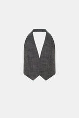 Zazu Cropped Vest Top by Camilla and Marc in charcoal marle, cropped halter-neck wool blend with versatile layering design.