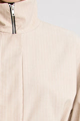 Zena Manstyle Pant Beige by Pfeiffer – wide leg pinstripe tailored trousers with relaxed menswear-inspired fit.