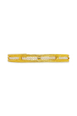 Zuni Bracelet by Amber Sceats - gold cuff bracelet with freshwater pearls, designed for a bold elevated statement look.