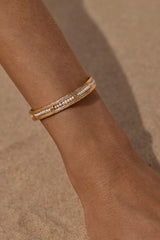 Zuni Bracelet by Amber Sceats - gold cuff bracelet with freshwater pearls, designed for a bold elevated statement look.