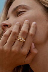 Zuni Ring by Amber Sceats, pearl and gold statement ring, perfect for elevated everyday or occasion styling.