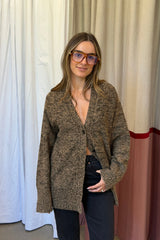 Lloyd Funnel Neck Sweater Chocolate by Camilla and Marc - oversized knit sweater with funnel neck and soft texture, perfect for cozy elevated styling.