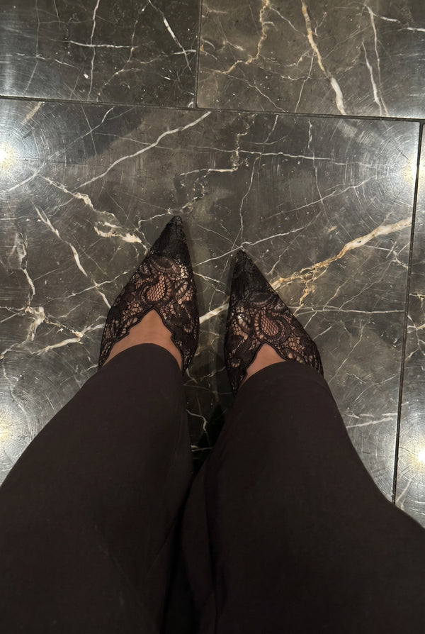 Diana Lace Heels Black