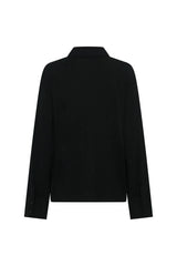 Black Hunter long sleeve polo top with a classic collar and button placket.