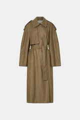 Ember Trench Coat by Camilla and Marc, an oversized camel trench with contrast undercollar, waist belt and refined tailoring details.