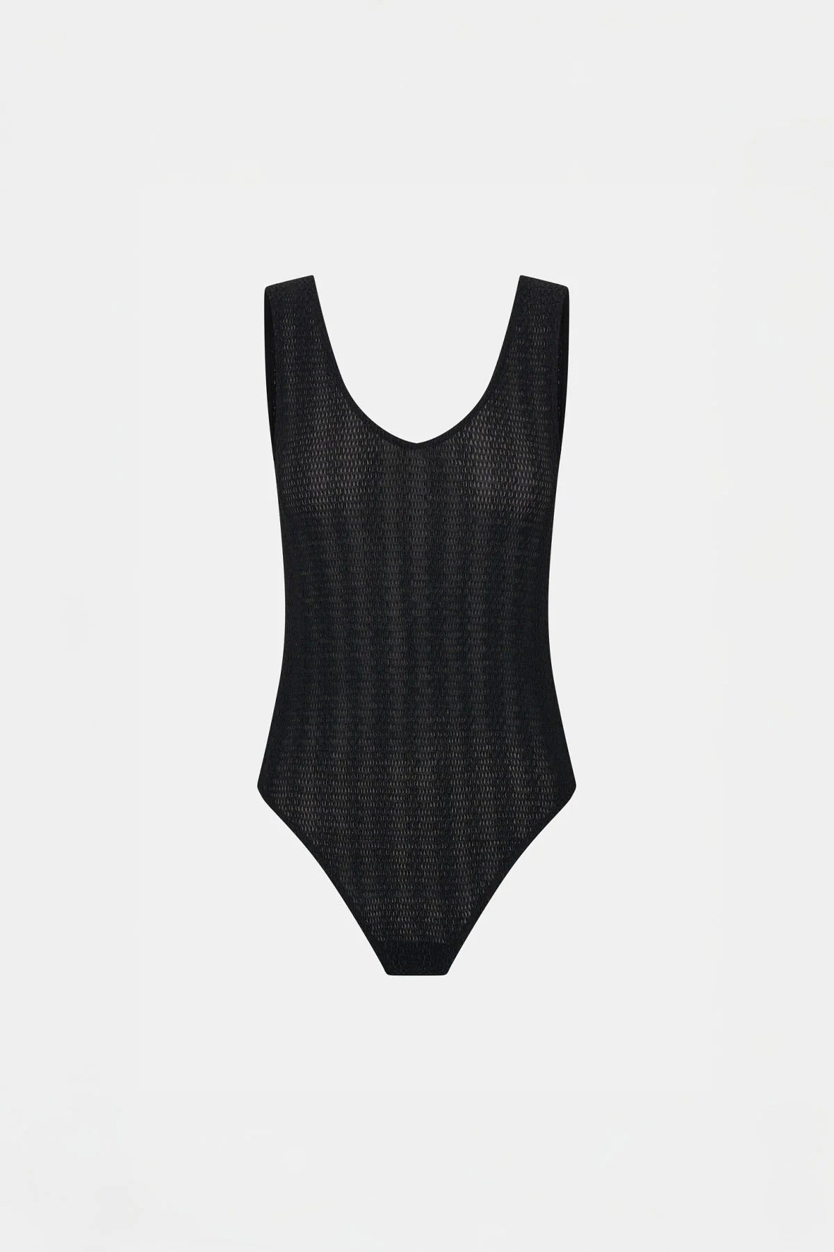 Pieta Bodysuit by Camilla and Marc – a black lace scoop bodysuit with soft jersey lining and snap closure, perfect for sleek layered looks.