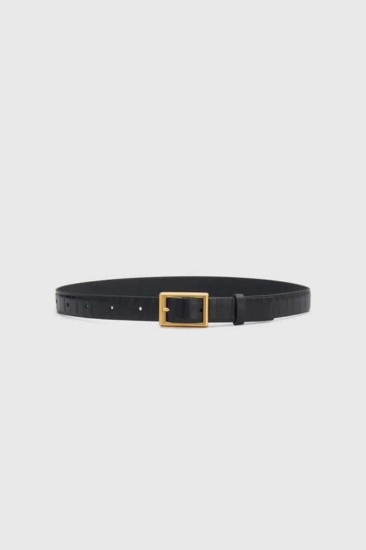 Sonny Eel Belt Black by Camilla and Marc, leather belt with square buckle, perfect for elevating everyday styling