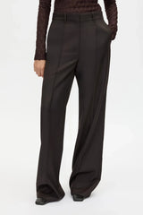 Saxony High Waisted Pant Espresso Pindot by Camilla and Marc, tailored wool pant, perfect for work or elevated styling