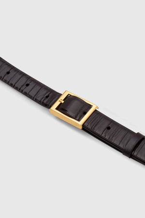 Sonny Eel Belt Burgundy by Camilla and Marc, leather belt with square buckle, perfect for elevating everyday styling