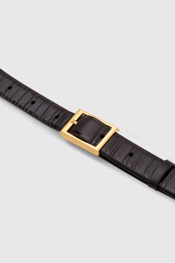 Sonny Eel Belt Burgundy by Camilla and Marc, leather belt with square buckle, perfect for elevating everyday styling