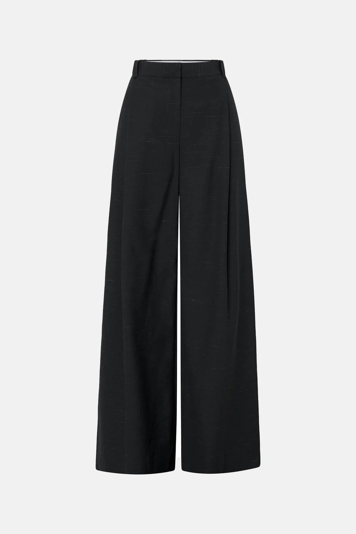 Aya Pant by Camilla and Marc in black, low-rise wool tailored design with subtle flare and pressed creases.