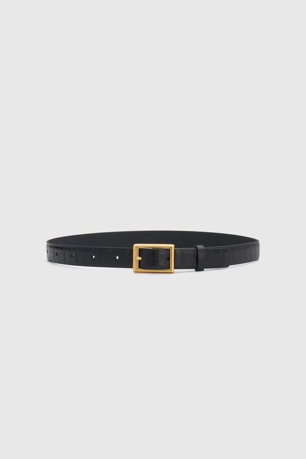 Sonny Eel Belt Black by Camilla and Marc, leather belt with square buckle, perfect for elevating everyday styling