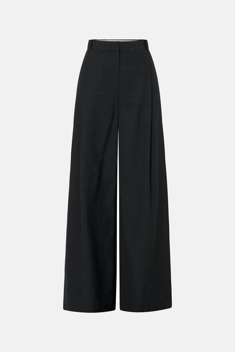 Aya Pant by Camilla and Marc in black, low-rise wool tailored design with subtle flare and pressed creases.