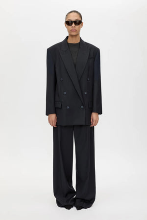 Orban Double Breasted Blazer Navy Pinstripe