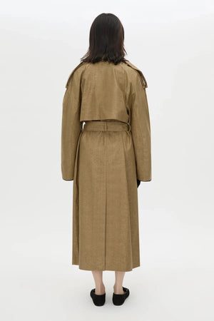Ember Trench Coat by Camilla and Marc, an oversized camel trench with contrast undercollar, waist belt and refined tailoring details.
