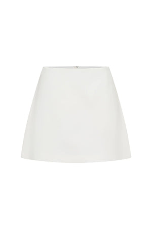 White Jaz Hand mini skirt with a fitted silhouette and subtle texture detail.