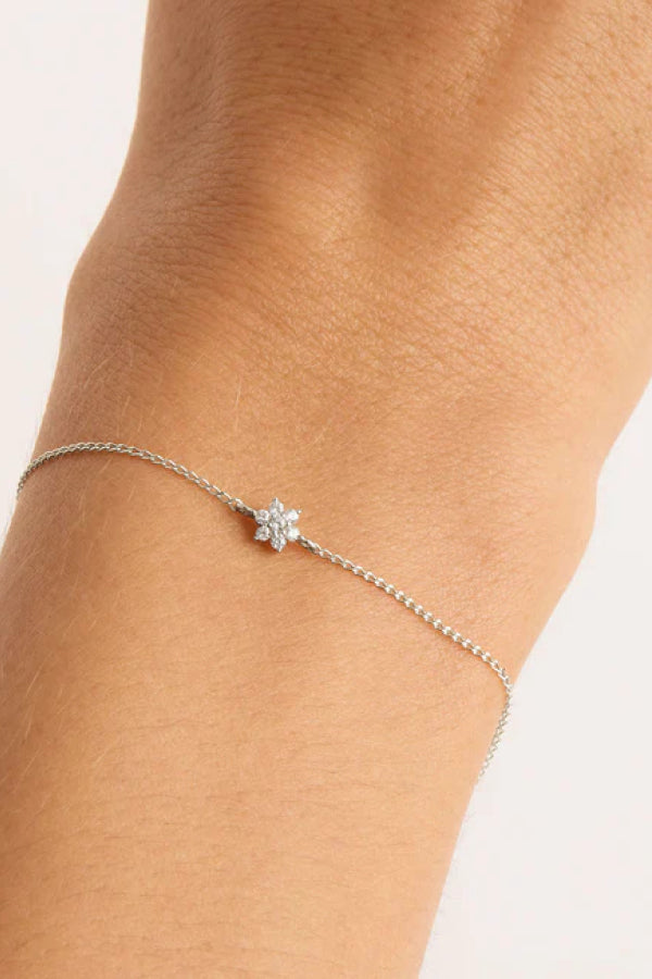 By Charlotte | 14kt White Gold Crystal Lotus Flower Bracelet | Girls with Gems