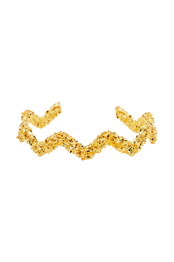 Estelle Bracelet by Amber Sceats, elegant 24k gold-plated brass bracelet in a classic gold tone. Perfect for adding a touch of sophistication to any outfit.