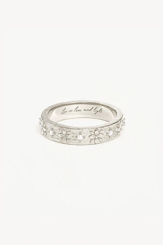 By Charlotte | Sterling Silver Live In Grace Ring | Girls with Gems