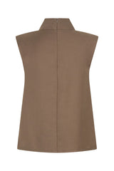 Zoe Turtleneck Suit Top Taupe by Sneaky Link – a structured top with turtleneck and clean lines. Perfect for elevated styling.