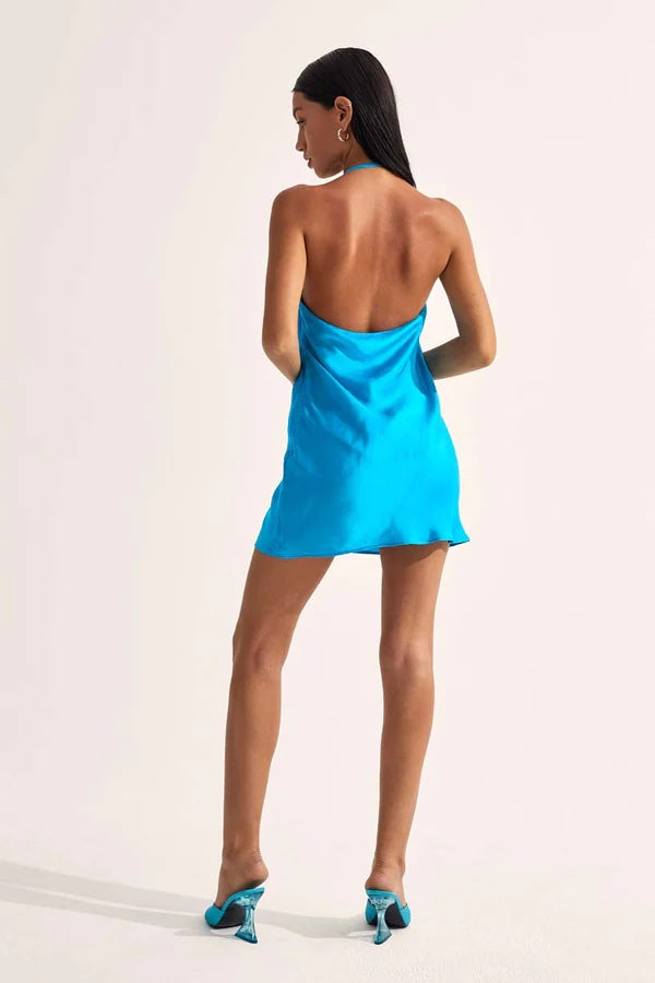 Cin Cin Swim | Grenada Cowl Neck Mini Dress Aqua | Girls with Gems