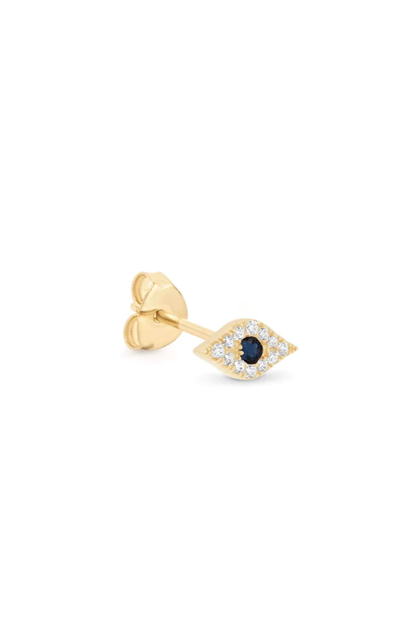 By Charlotte | 14kt Gold Evil Eye Earring | Girls with Gems