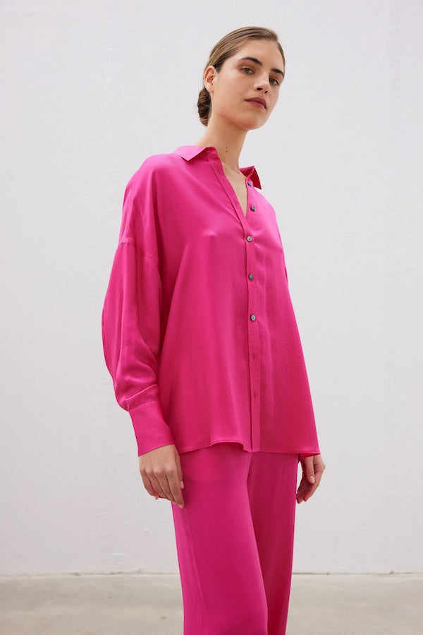 LMND | Elvira Long Sleeve Shirt Hyper Pink | Girls With Gems