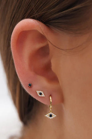 By Charlotte | 14kt Gold Evil Eye Earring | Girls with Gems