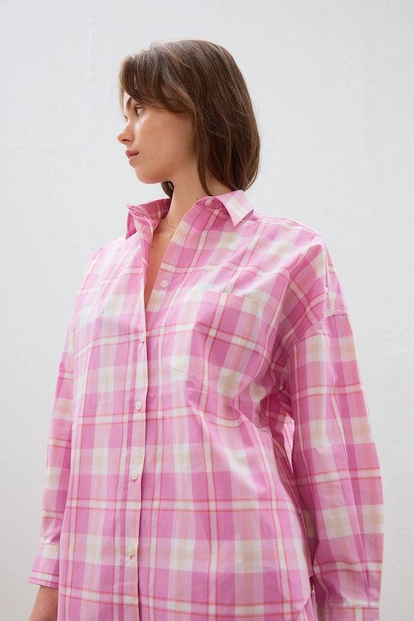 The Chiara Shirt Check Pink - LMND