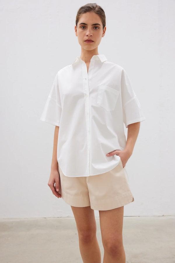 The Chiara Short Sleeve Shirt White - LMND