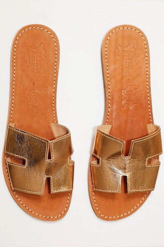 H Sandals Gold - By Girls With Gems