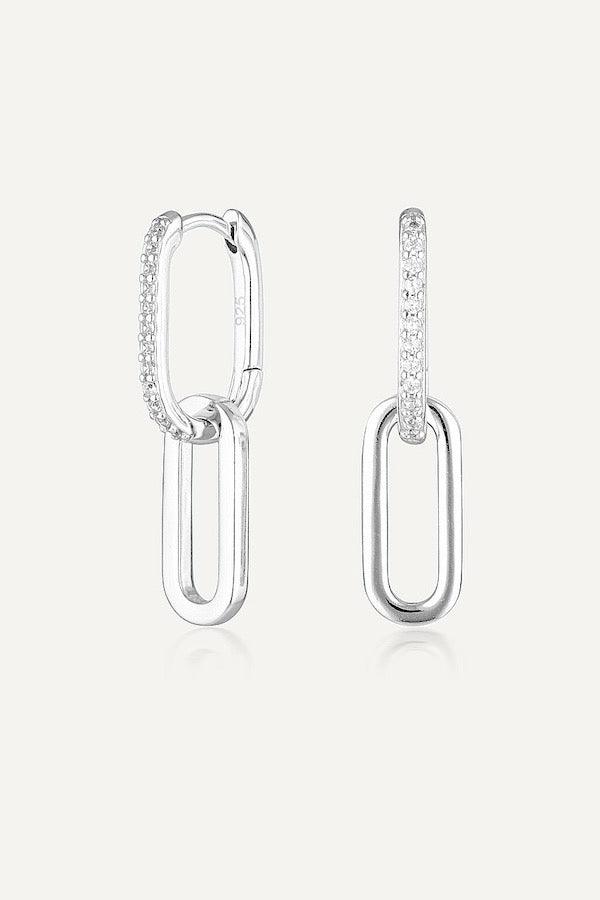 Celine Earrings Silver Pavé - Avant Studio