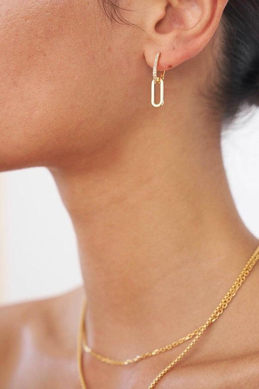 Celine Earrings Gold Pavé - Avant Studio