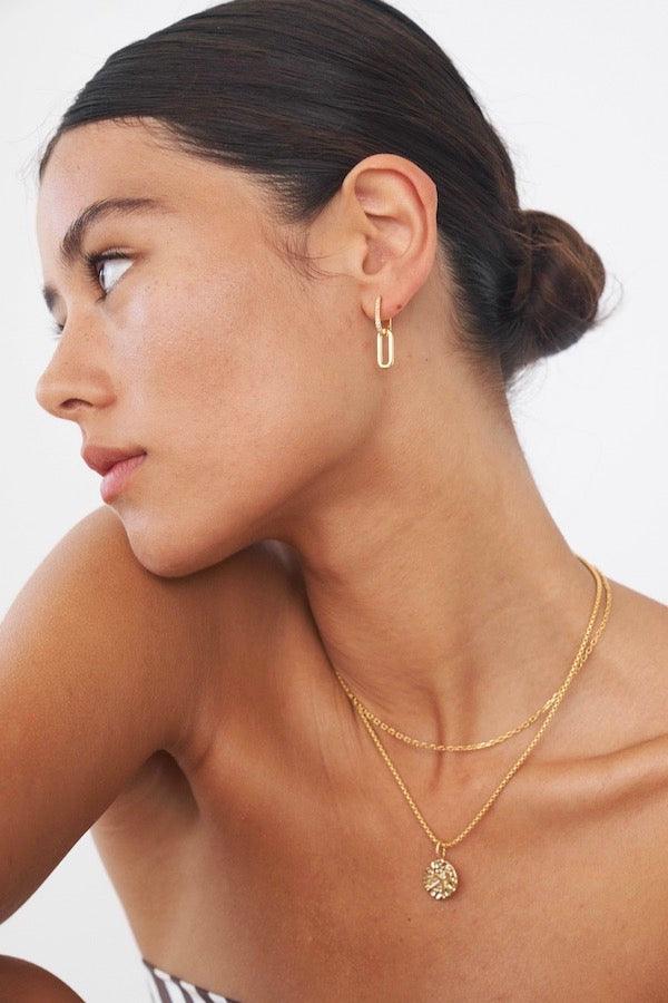 Celine Earrings Gold Pavé - Avant Studio