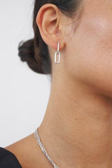 Celine Earrings Silver Pavé - Avant Studio
