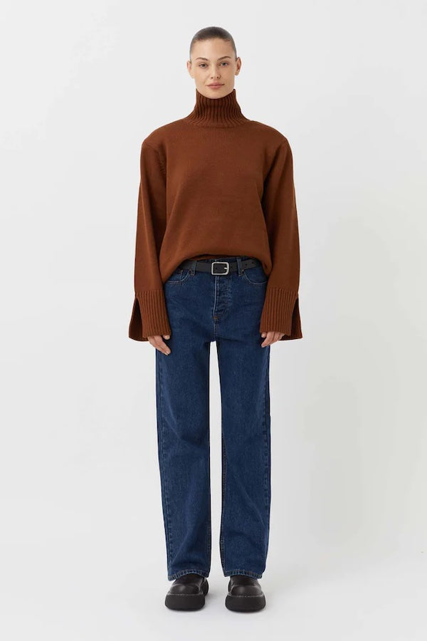 Camilla and Marc | Alder Knit Turtleneck Chocolate | Girls with Gems