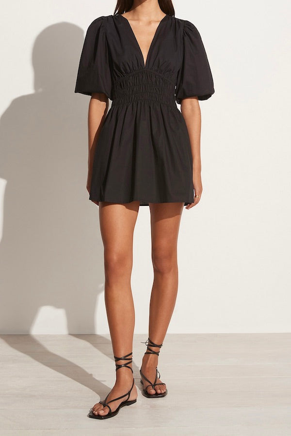 Faithfull The Brand | Valledoria Mini Dress Black | Girls With Gems