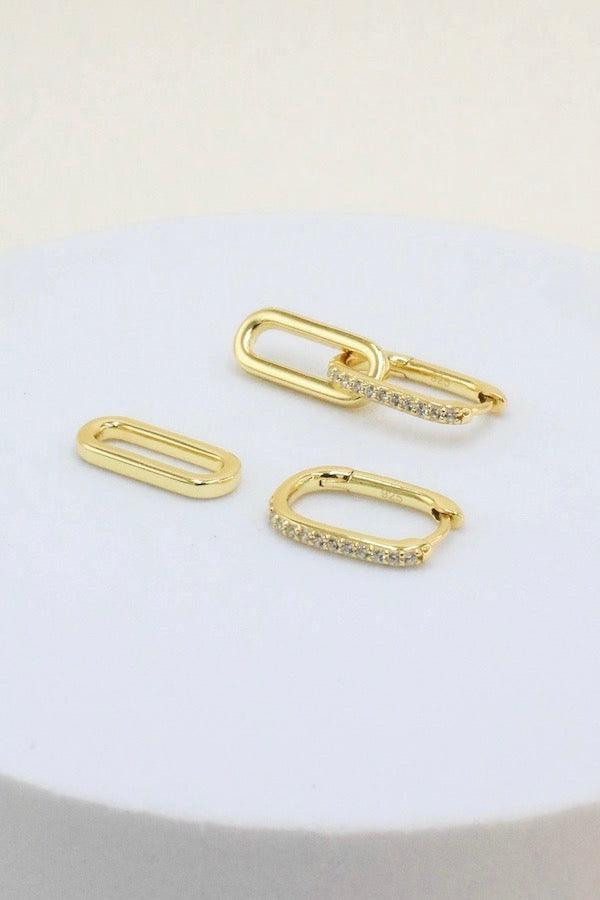 Celine Earrings Gold Pavé - Avant Studio