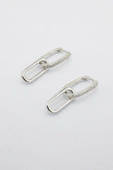 Celine Earrings Silver Pavé - Avant Studio