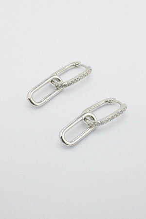 Celine Earrings Silver Pavé - Avant Studio
