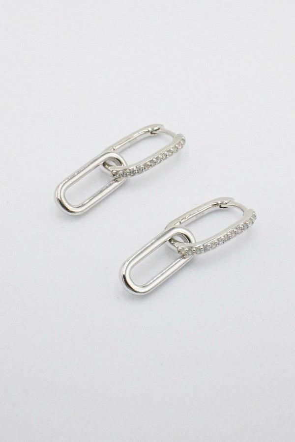 Celine Earrings Silver Pavé - Avant Studio