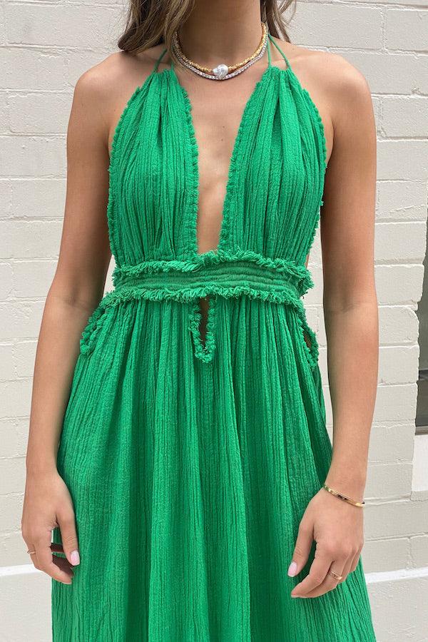 Lefkothea Dress Emerald - D&#39;Artemide
