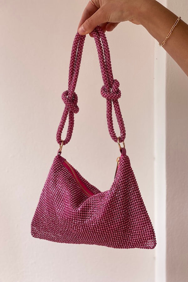Pre-Order Diamonte Mesh Bag Pink - By Girls With Gems